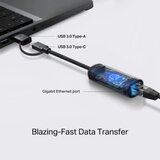 Tp-link Adapter UE310C USB-C /USB-A-> RJ45 Gigabit Ethernet Network u