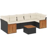  The Living Store Vrtna sedežna garnitura 8-delna z blazinami črn poli ratan - Vrtna Sedežna Garniture, (21455066) | Shoptok.si