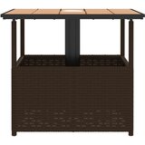  Vrtni stol s rupom za suncobran smeđi 55x55x46,5 cm poliratan | Eponuda.com