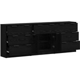  Kreveta 3 pcs Crni hrast 181 x 30 x 70 cm Konstruirano drvo | shoptok.hr