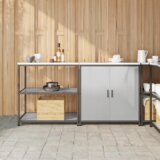 vidaXL Kuhinjski set za pohranu 2 pcs Srebrna 150 x 50 x 92 cm Cijene