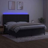  Box spring postelja z vzmetnico LED črna 200x200 cm žamet, (20900296) | Shoptok.si