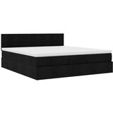 vidaXL Otomanski posteljni okvir z vzmetnico črn 160x200 cm blago | Shoptok.si