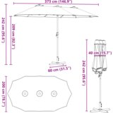  Vrtni suncobran Terakota 380 x 196 x 235 cm | shoptok.hr