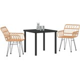 vidaXL 3-delni vrtni jedilni set rjava poli ratan | Shoptok.si