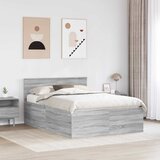  Krevetna konstrukcija s uzglavljem Siva Sonoma 160 x 200 cm | shoptok.hr