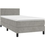  Box spring s madracem LED svjetlosivi 90x190 cm baršun | shoptok.hr