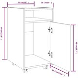  Bočni ormarić s kotačićima smeđi hrast 33 x 38 x 60 cm drveni | shoptok.hr
