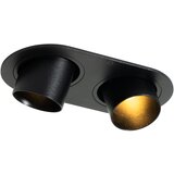 QAZQA Okrogel vgradni reflektor črn GU10 35 mm nagibni 2-lučni - Installa Cene