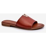 EVENTO PE1 Women's Eco Leather Flat Heel Slippers Brown Maliha | Shoptok.si