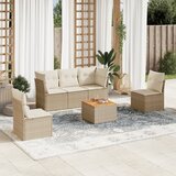 vidaXL 6-dijelni set vrtnih sofa s jastucima bež od poliratana | shoptok.hr