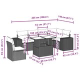 vidaXL 7-dijelni set vrtnih sofa od poliratana s jastucima crni | shoptok.hr