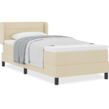 Postelja z vzmetnico z vzmetnico krema 200 x 100 cm Poliester, (5000128530) | Shoptok.si