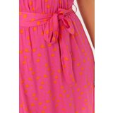 Trendyol ženska haljina Curve Fuchsia Belted Woven | ePonuda.com