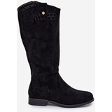 S. BARSKI Flat Heeled Boots With Perforated Pattern Black S.Barski | shoptok.hr