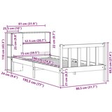  Knjižna postelja brez vzmetnice bela 75x190 cm trdna borovina | Shoptok.si