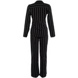 Trendyol Black Striped Shirt Collar Viscose Woven Pajamas Set | shoptok.hr