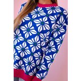 Kesi Sweater with geometric motif purple-blue | shoptok.hr