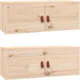 Maison Chic Stenska omarica - Zidna omarica 2 kosa 80x30x30 cm trdna borovina iu50, (22062967) Cene