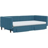  Dnevni krevet na razvlačenje s ladicama plavi 100x200 cm baršun | shoptok.hr