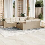 vidaXL 11-dijelni set vrtnih sofa od poliratana s jastucima bež | shoptok.hr