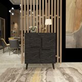 Hanah home komoda makro - black black marble console