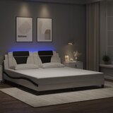 Furnova Posteljni okvir z LED lučkami belo črn 180x200 cm umetno usnje, (21934171) Cene