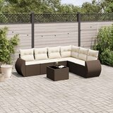 vidaXL 7-dijelni set vrtnih sofa od poliratana s jastucima smeđi | shoptok.hr