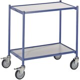 eurokraft pro transportni voziček, nosilnost 150 kg, brez potisnega ročaja, 2 nivoja, 4 vrtljiva kolesa, od tega 2 z dvojno zavoro | Shoptok.si