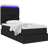  LED krevet za pohranu s madracem Crna 100 x 200 cm Tkanina | shoptok.hr