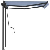  Automatska tenda na uvlačenje sa stupovima 3x2 5 m plavo-bijela | shoptok.hr