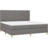  box spring s madracem LED tamnosivi 200x200 cm tkanina | shoptok.hr