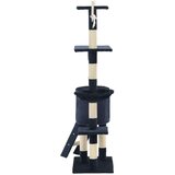 vidaXL Penjalica za mačke sa stupovima za grebanje od sisala 138 cm tamnoplava | shoptok.hr