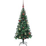 vidaXL Umjetna preddekorirana božićna jelka Zelena 150cm PVC in kovina | Shoptok.si