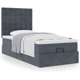 vidaXL Otomanski posteljni okvir z vzmetnicami siv 100x200cm žamet | Shoptok.si