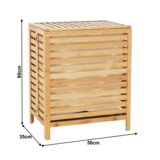 Kondela Košara za perilo, naravni bambus/bela, MENORK | Shoptok.si