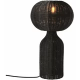 Villa Collection Črna namizna svetilka s senčnikom iz ratana (višina 43 cm) Werna –