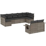Maison Chic Seti vrtnega pohištva - Vrtna garnitura - Vrtni pohištvo set 9-delna z blazinami siv poli ratan, (21805157) | Shoptok.si