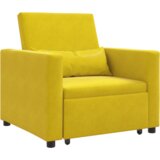  3-v-1 Enosobna Postelja za Sedenje Prenosna Rumena Velur, (22094465) | Shoptok.si