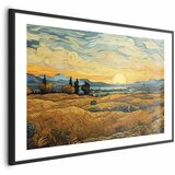  Plakat Impressionistic fields - painted golden landscape with fields of grain 90x60 Crni okvir s margom | shoptok.hr