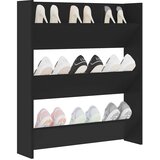  Zidni ormarić za cipele crni 80 x 18 x 90 cm konstruirano drvo | shoptok.hr