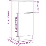vidaXL Komoda bijela 30 x 30 x 70 cm od konstruiranog drva | shoptok.hr