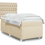  Krevet s oprugama i madracem krem 90 x 190 cm od tkanine | shoptok.hr