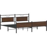Metalni okvir kreveta bez madraca smeđa boja hrasta 193x203 cm | shoptok.hr
