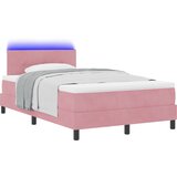 vidaXL Box vzmetna postelja z vzmetnico & LED Roza 120x190 cm Žamet, (22156489) | Shoptok.si