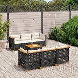 vidaXL 7-dijelni set vrtnih sofa od poliratana s jastucima crni | shoptok.hr
