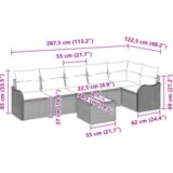 vidaXL 7-delni set vrtnih kavčev z blazinami rjavega poli ratana | Shoptok.si