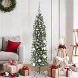 vidaXL Umetno vitko božično drevo med 150 LED z stojalom Zelena 150 cm | Shoptok.si