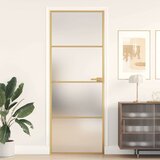 Sobna vrata tanka zlatna 76x201,5 cm kaljeno staklo i aluminij Cijene