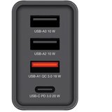  PUNJAČ ZA MOBILNE UREĐAJE ZIDNI 1XUSB-C/PD 20W/1XUSB-A QC 3.0/2XUSB-A 10W VERBATIM 49700 CRNI | shoptok.hr